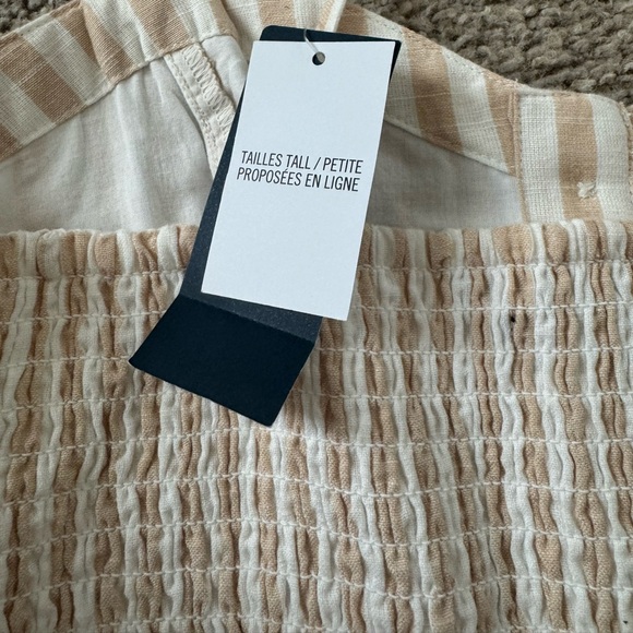 AF Striped cream button dress / S Tall - Picture 4 of 6